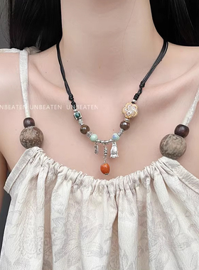 新中式蝴蝶长款项链女小众设计