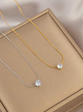 赵露思同款锆石吊坠项链