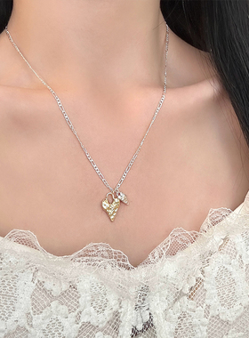 熔岩爱心吊坠项链女轻奢小众设计高级感锁骨链颈链配饰
