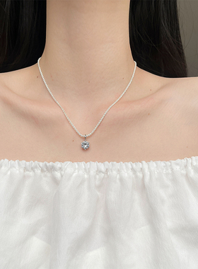 UNBEATEN满天星锆石吊坠项链女波光粼粼轻奢小众高级感锁骨链配饰