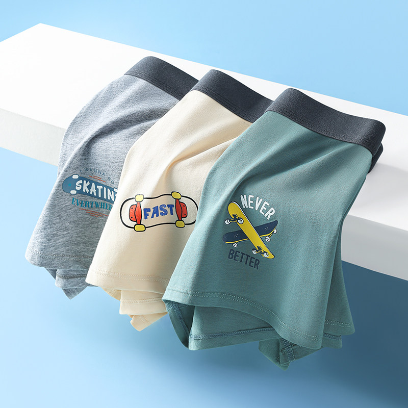 青少年男士纯棉抗菌男孩平角头内裤 佰丝娜男平角内裤