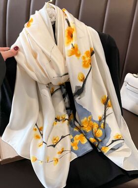 杭州丝绸丝巾女百搭两用冬季韩版