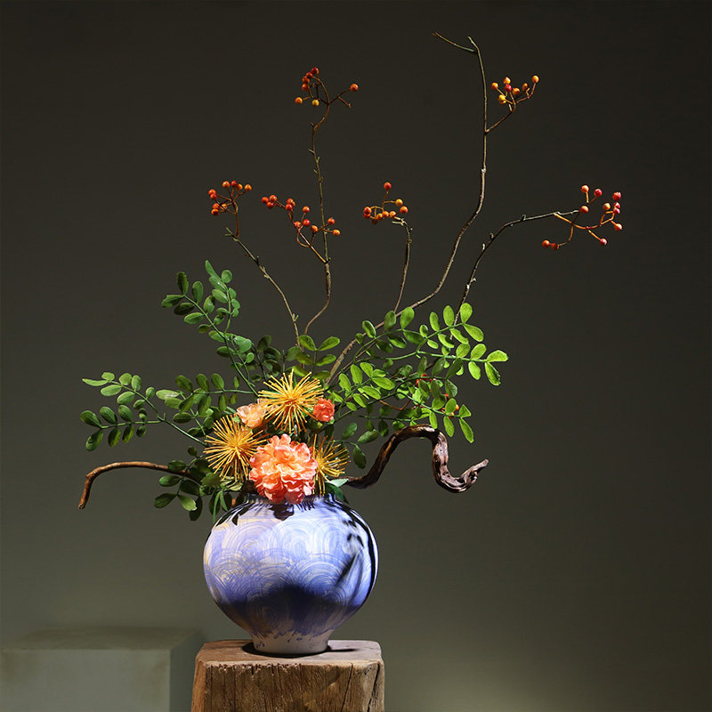 宋韵陶瓷花瓶新中式禅意美学摆件民宿酒店电视柜玄关仿真花艺装饰,淘宝优惠券,粉丝福利购,淘宝优惠卷