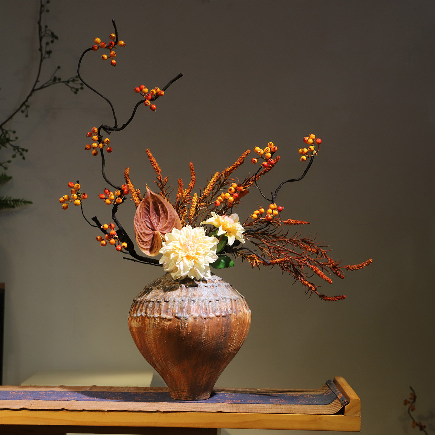 复古陶瓷手工花瓶法式中古摆件民宿酒店玄关禅意插花新中式装饰品,淘宝优惠券,粉丝福利购,淘宝优惠卷