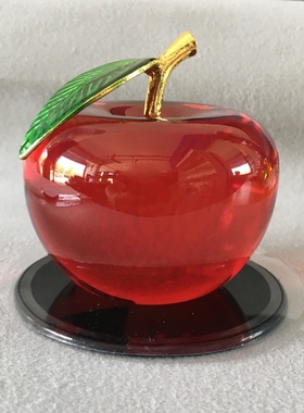 水晶苹果圣诞节礼物礼品保平安生日节日礼车载节创意汽车摆件新车