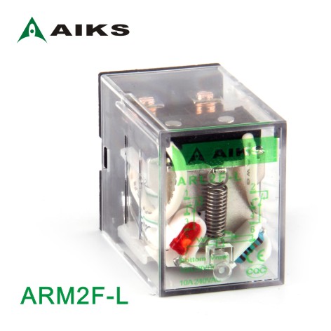 AIKS爱克斯小型中间继电器ARM2F-L带灯DC24V 3/4F-L 14脚8插220V - 图0