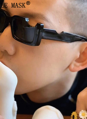 OFF嘻哈凹造型长方形时尚墨镜女