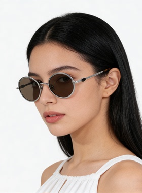 迪丽热巴同款复古圆形蛤蟆镜墨镜