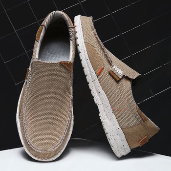 47 ຂະຫນາດຂະຫນາດໃຫຍ່ 46 ເກົ່າ Beijing Cloth Shoes Summer Lightweight Breathable Lazy One-Step Casual Versatile Canvas Men's Shoes Soft Bottom