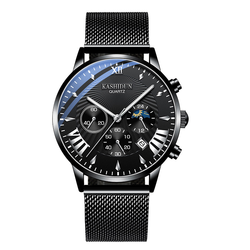 卡诗顿新款男士休闲钢带防水石英表 卡诗顿政和国产腕表