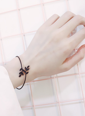 橄榄树叶子日韩风清新网红手镯