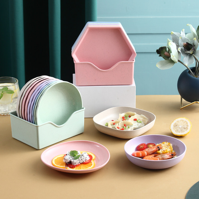 家用吐骨碟餐桌装渣盘小盘子水果盘零食盘带底座收纳塑料小菜碟子,淘宝优惠券,粉丝福利购,淘宝优惠卷