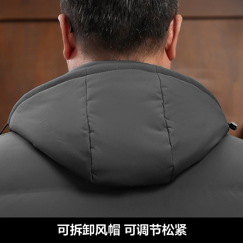 羽绒服男中老年人父亲中年爸爸加厚冬装老人爷爷短款抗寒保暖外套 - 图0