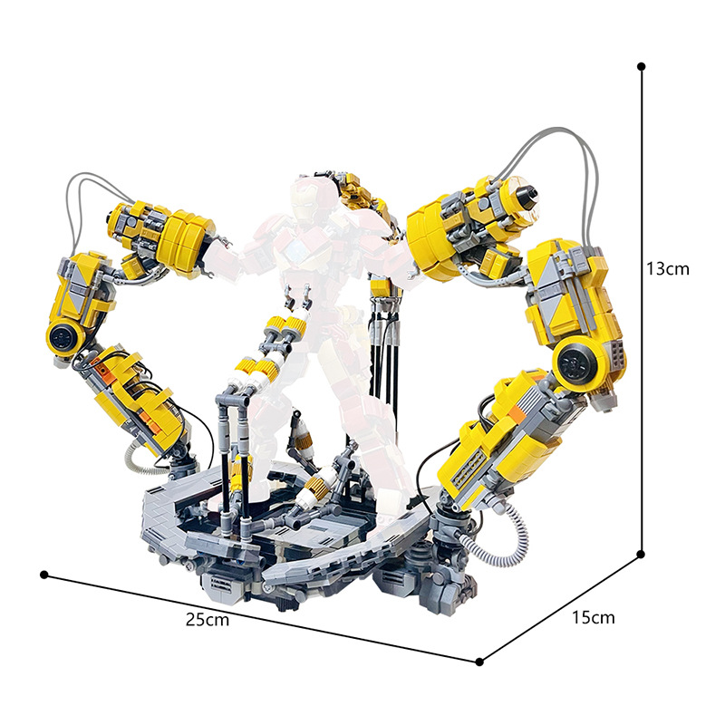 BuildMOC漫威超级英雄76206钢铁侠龙门架展示架配件拼装积木玩具 - 图1