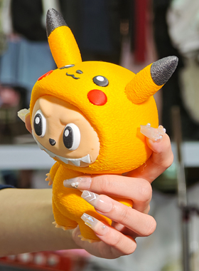 皮卡丘拉布布呆萌可爱桌面摆件3D打印手办摆件潮玩礼物