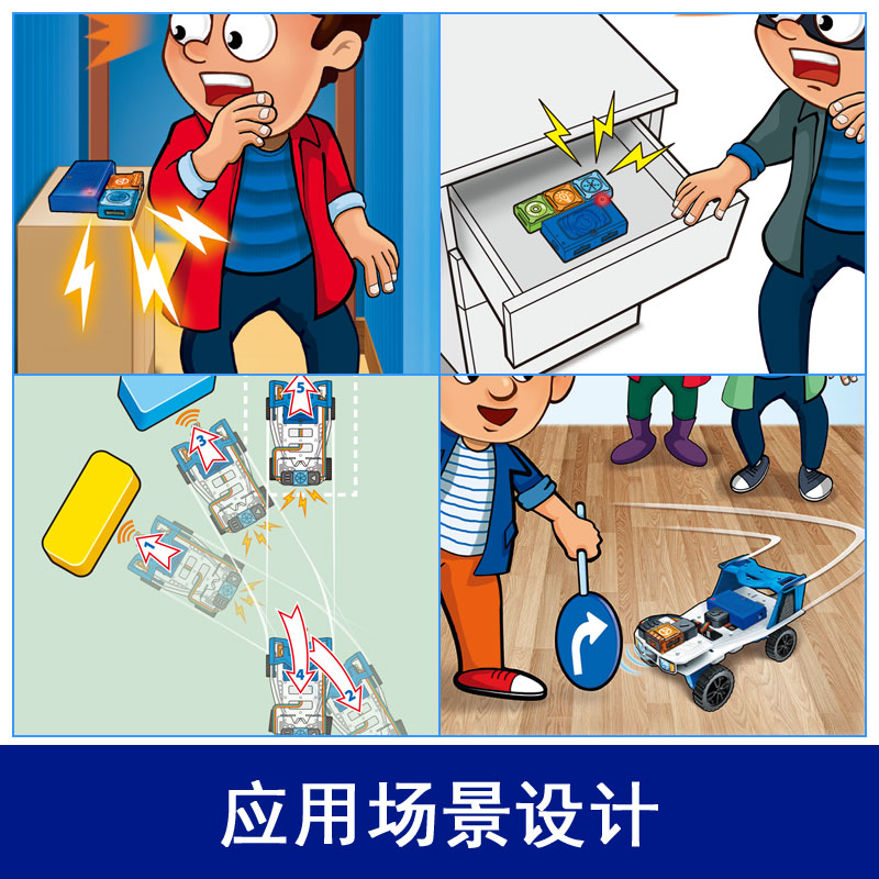 stem儿童电子电路积木科学小实验套装6-10岁礼物模块编程避障汽车 - 图2