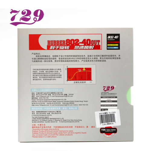友谊729乒乓球拍胶皮802-40鬼斧正胶套胶专业级乒乓球胶皮快攻型 - 图0