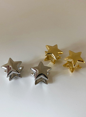 DUPIN小众设计立体五角星耳扣