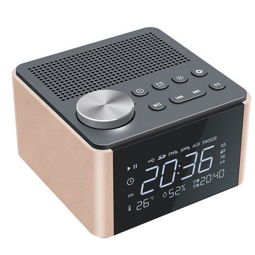loci H70插电式蓝牙家用温湿度音乐闹钟音箱插卡USB盘音响低音炮 - 图2