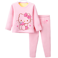凯蒂猫儿童加绒加厚保暖内衣套装