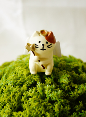 日式风仙女猫咪天使摆件