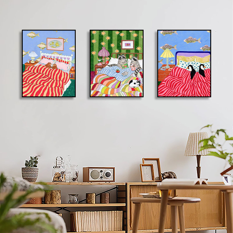 【一口价】AmandaCullin复刻版画猫狗宠物可爱儿童治愈挂装饰画芯,淘宝优惠券,粉丝福利购,淘宝优惠卷