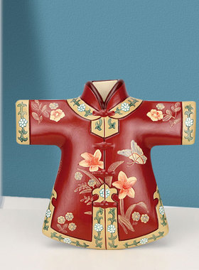 国风原创云南特色中式桌面摆件礼物陶瓷玄关乔迁唐装客厅装饰品