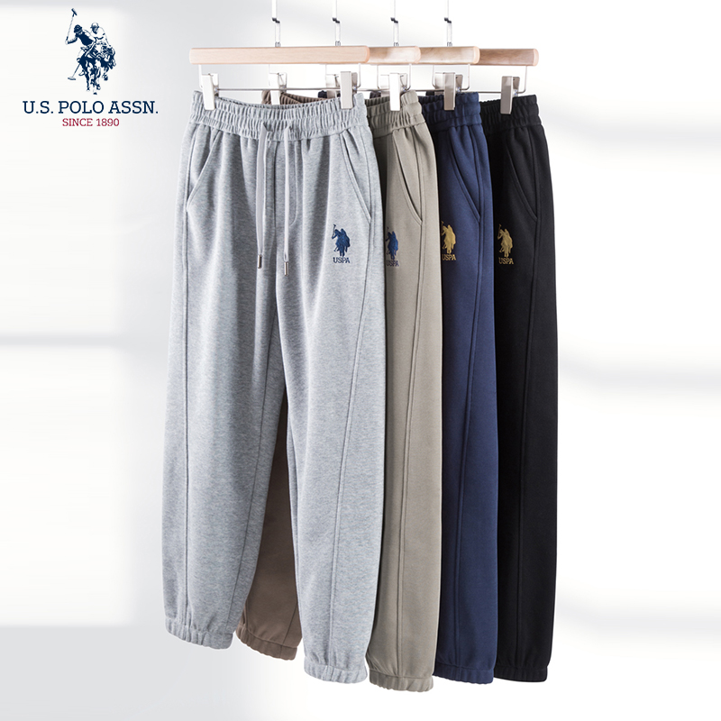 USPA官方卫裤男休闲长裤微弹运动长裤直筒潮流2024新款情侣款裤子 - 图2
