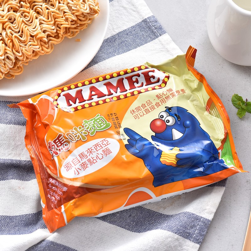 马来西亚MAMEE妈咪面干脆面即食鸡汁伊面小麦点心面方便面5连包 - 图1