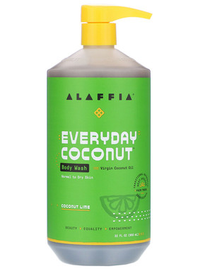 现货美国Alaffia Everyday Coconu百香果椰子沐浴露950ml中干性肤