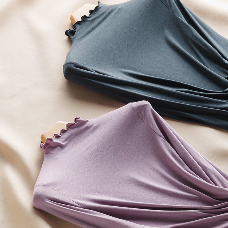 莫代尔半高领内搭长袖t恤打底衫 简云T恤