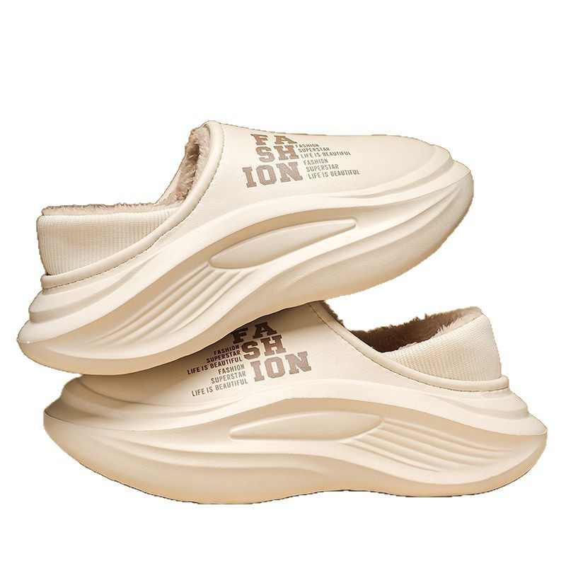 包跟棉拖鞋男款冬季加绒保暖居家室内外穿防水防滑厚底包头拖鞋,淘宝优惠券,粉丝福利购,淘宝优惠卷