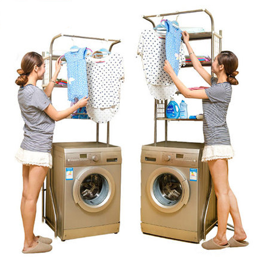 佳美家洗衣机置物架阳台滚筒洗衣机架不锈钢收纳可伸缩波轮整理架-图3