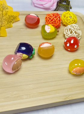 二代卡通车载摆件水果崽崽树脂