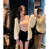 Jmshop Hot Girl Бомбардировок, жилет с защелкой для женщин, короткая сексуальная имитация бархата на улице и внутри верха