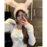 Трикотажный комплект, милый дизайнерский приятный телу свитер, тренд сезона, облегающий крой