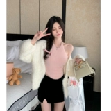 Jmshop Hot Girl Бомбардировок, жилет с защелкой для женщин, короткая сексуальная имитация бархата на улице и внутри верха