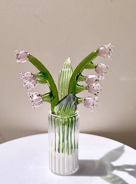 琉璃仿真铃兰小花摆件｜办公室