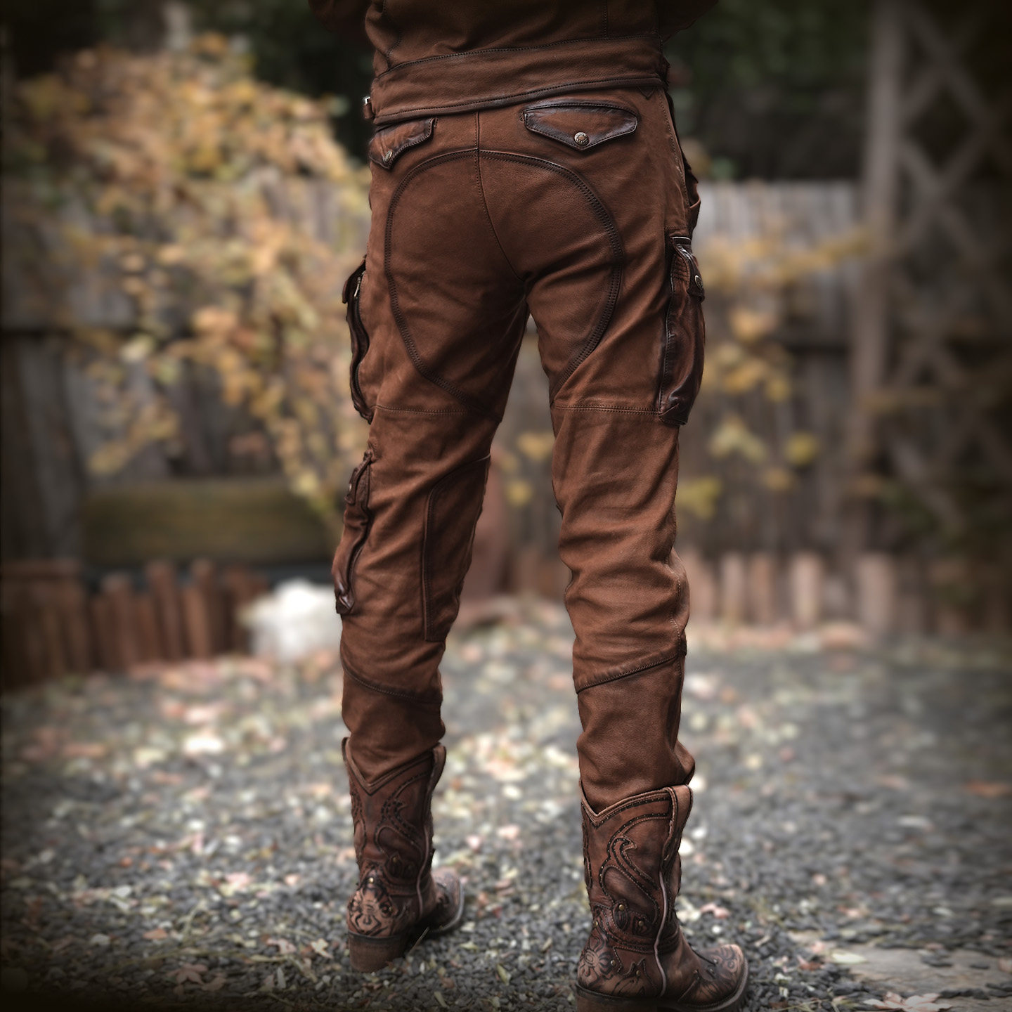 美式复古皮裤皮衣套装伐木农场主工装男猎装多口袋山羊皮手工男女,淘宝优惠券,粉丝福利购,淘宝优惠卷