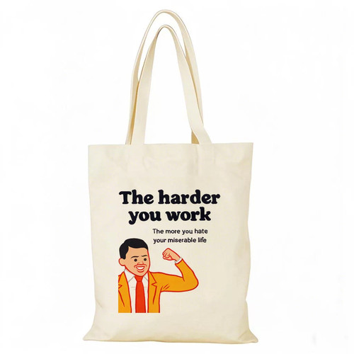 Joan Cornellà帆布包香港展打工人正流行帆布袋定制环保购物袋 - 图3