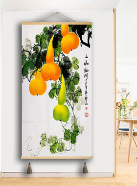 入户新中式是免开孔挂画高清微喷