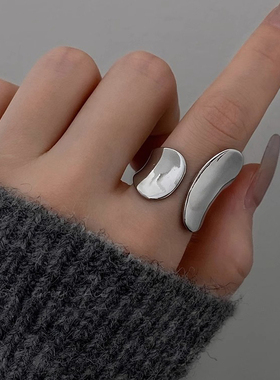 不规则宽面开口戒指女小众高级感