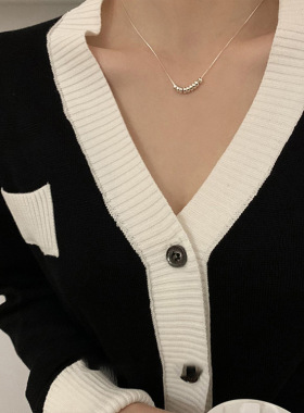 小珠子串珠轻奢简约锁骨链新款