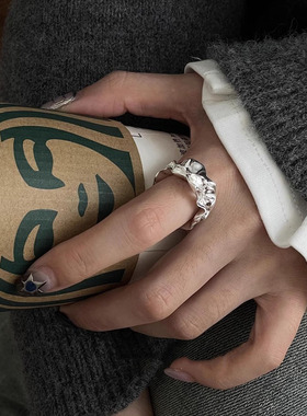 褶皱裙摆宽戒戒指女冷淡风