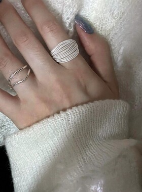 手工打造 | 层次感 戒指女超多层线股层叠夸张ins冷淡风开口指环