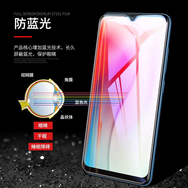 vivoy3钢化膜防窥步步高Y3手机膜全屏覆盖viviy高清磨砂voviy抗蓝光护眼viv0 y3全包版viovy防指纹vovoy贴膜-图3