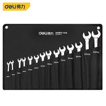 deLi right-hand tool dual-use wrench with 14 pieces of DL130014T