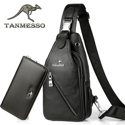 Кенгуру, нагрудная сумка для отдыха, кожаная сумка на одно плечо, рюкзак, из натуральной кожи, воловья кожа, в корейском стиле