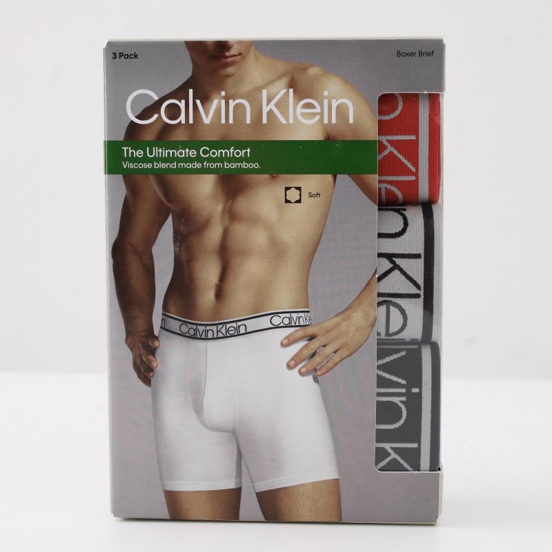 集货正品Calvin Klein男士CK内裤四角平角内裤三条装大logo礼盒装-图0