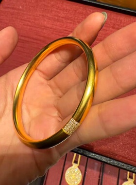 金包银泥鳅背富贵圆满手镯点钻